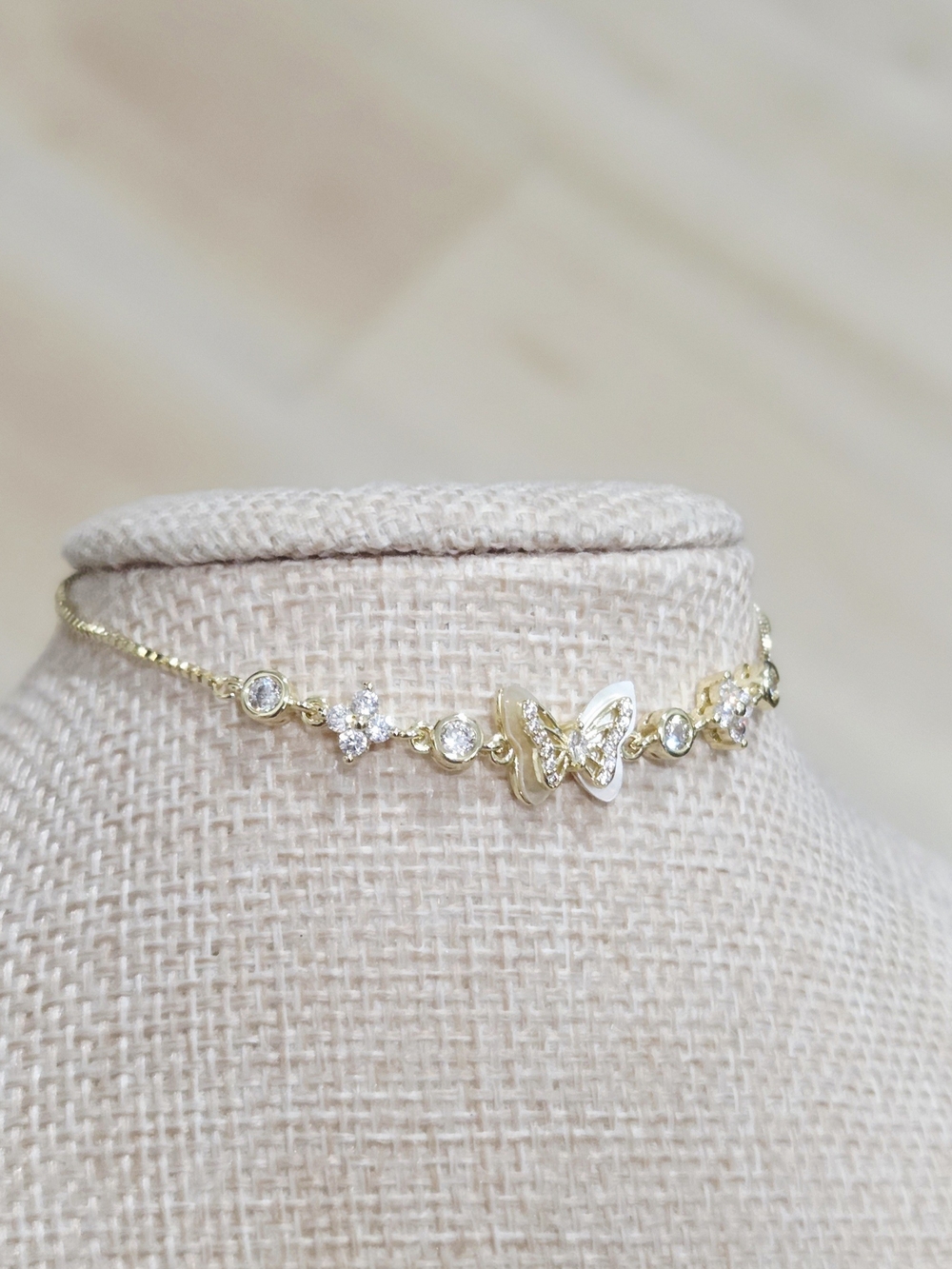 Delicate Gold Butterfly Bracelet- Women Jewelry - Picture 2 of 4